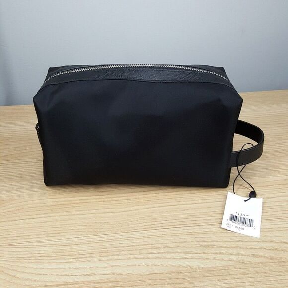 BLOOMINGDALES Mens Toiletry Bag Nylon Zip Up Leather Trim Carry Handle $130 - Picture 1 of 13